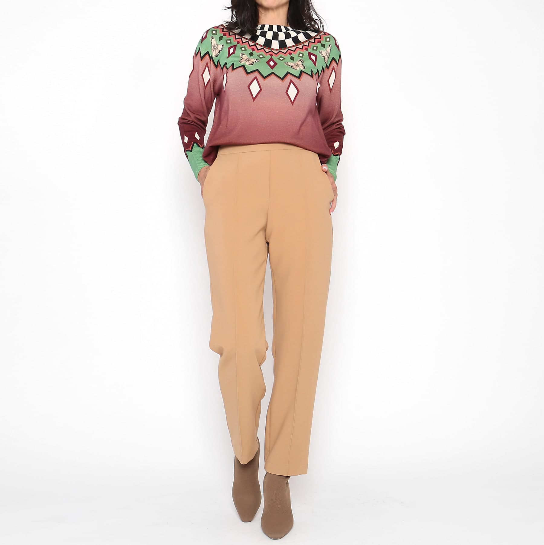 Pantalón Recto Camel — foto 2