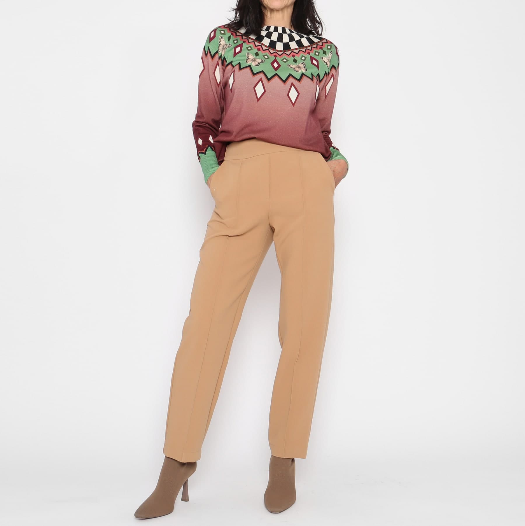 Pantalón Recto Camel — foto 3