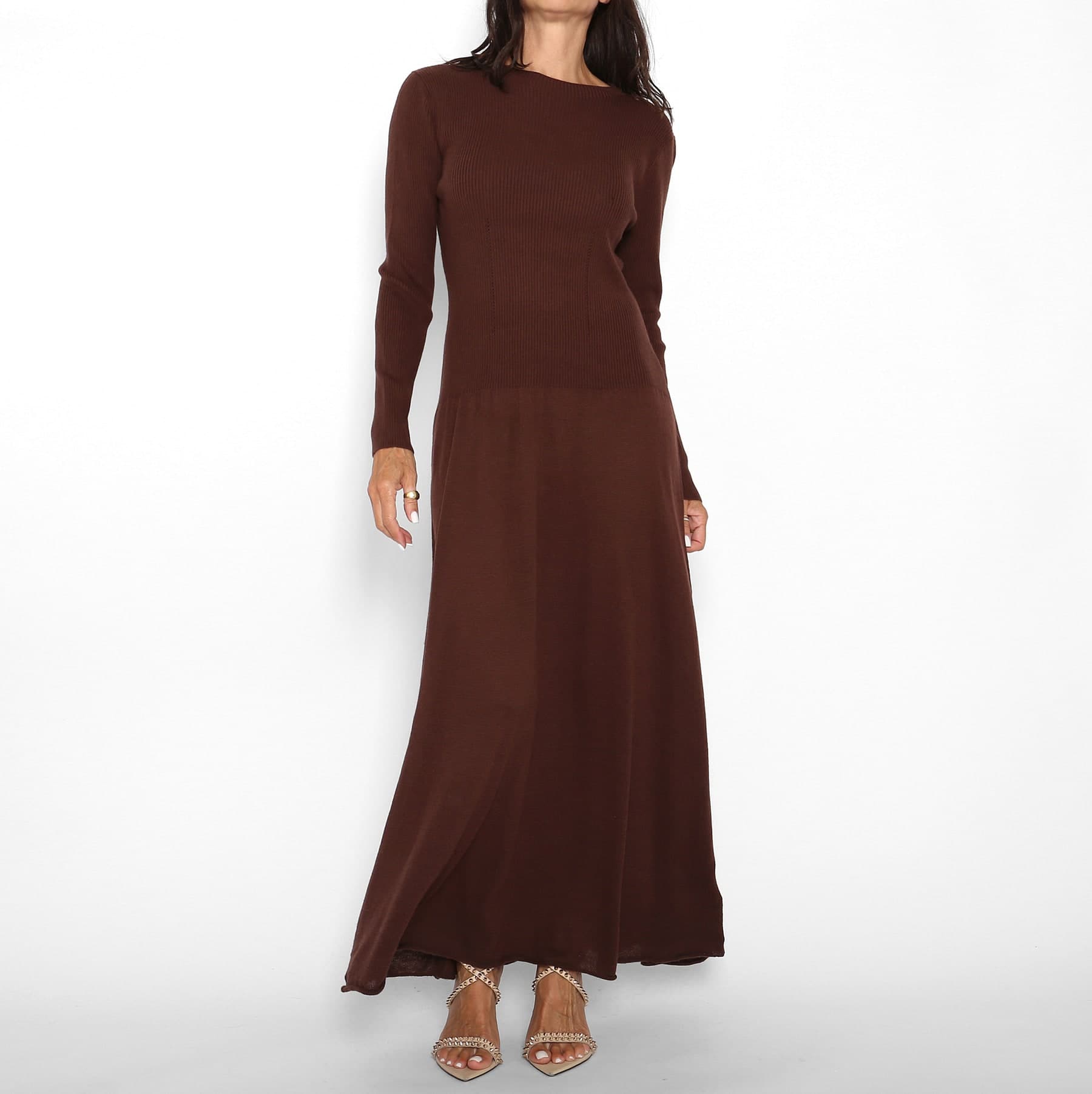 Vestido Punto Marrón — foto 3