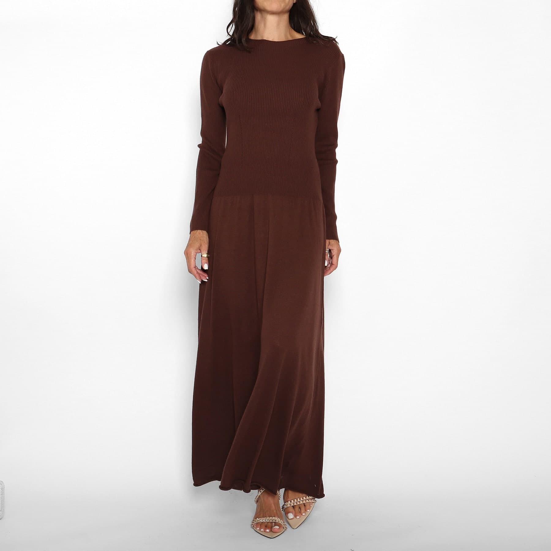 Vestido Punto Marrón