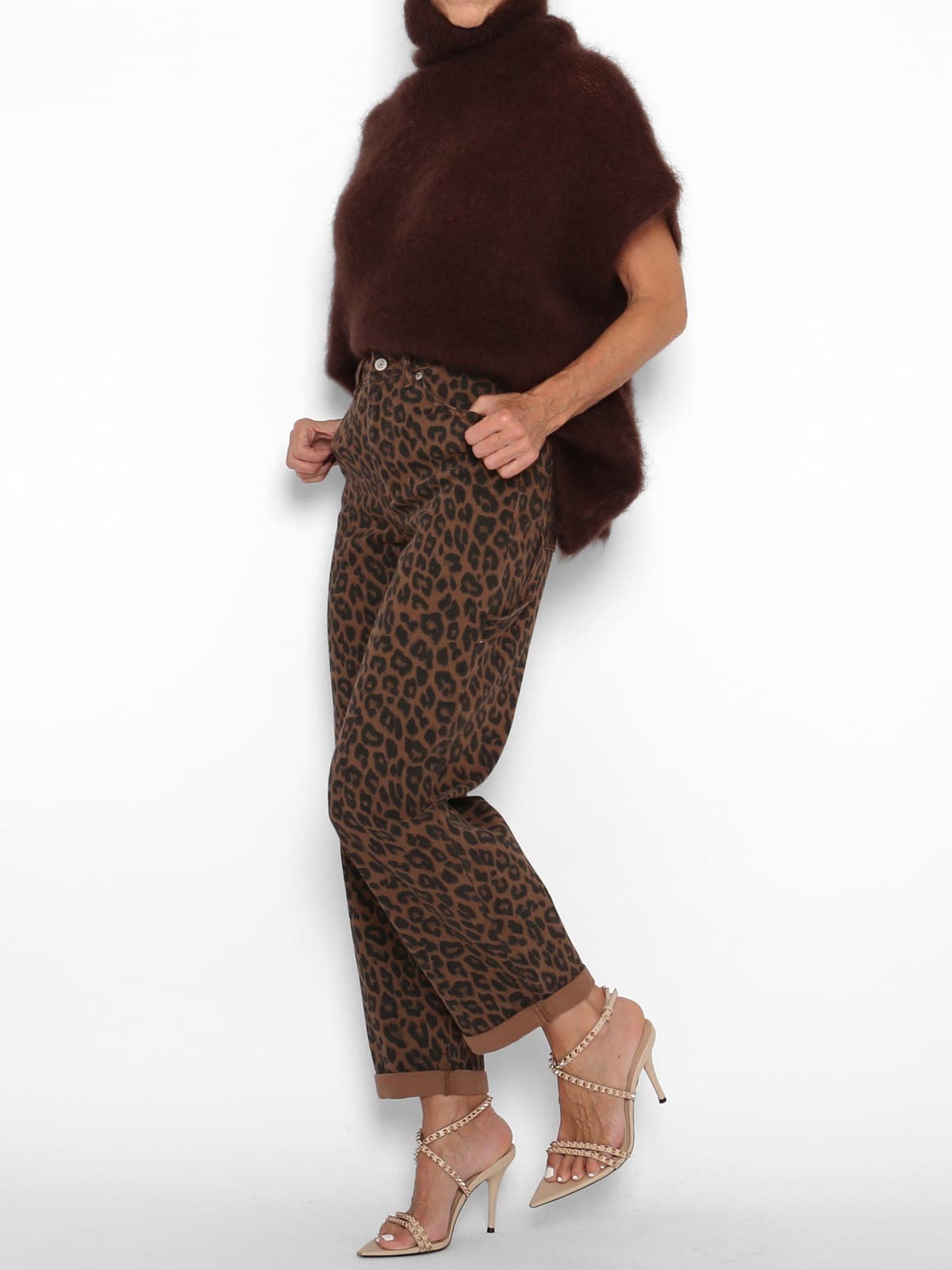 Pantalón Animal Print Camel — foto 5