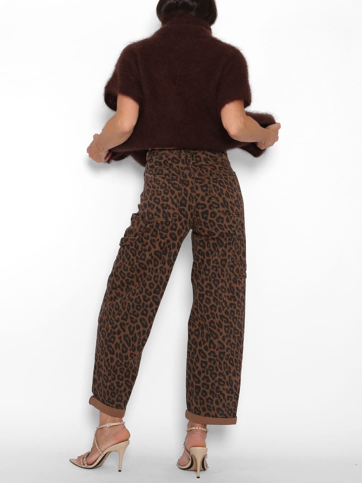 Pantalón Animal Print Camel — foto 4