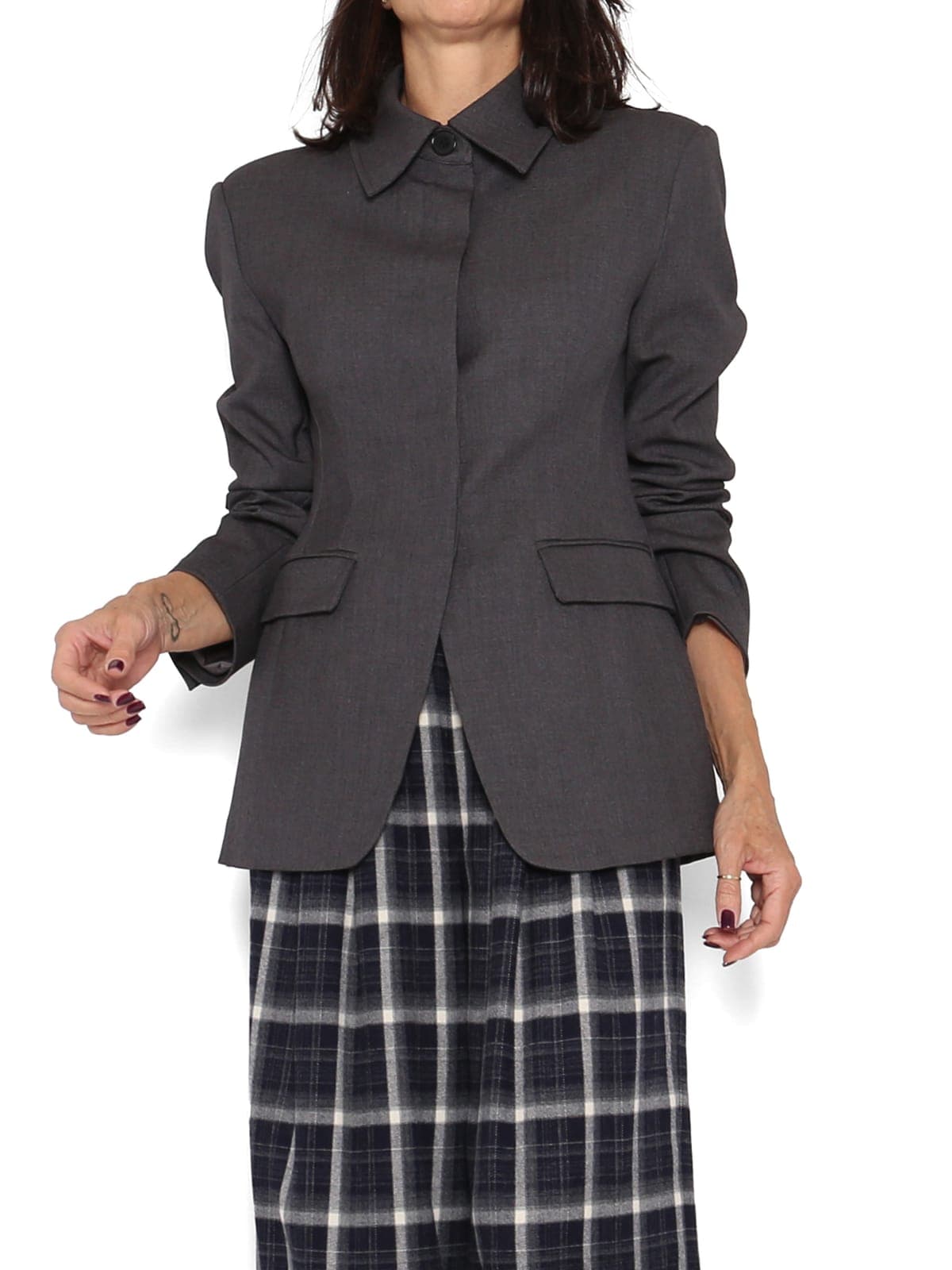 Chaqueta Blazer Abotonada Gris