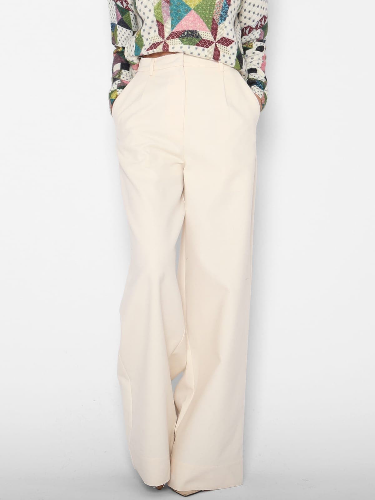 Pantalón Lana Marfil