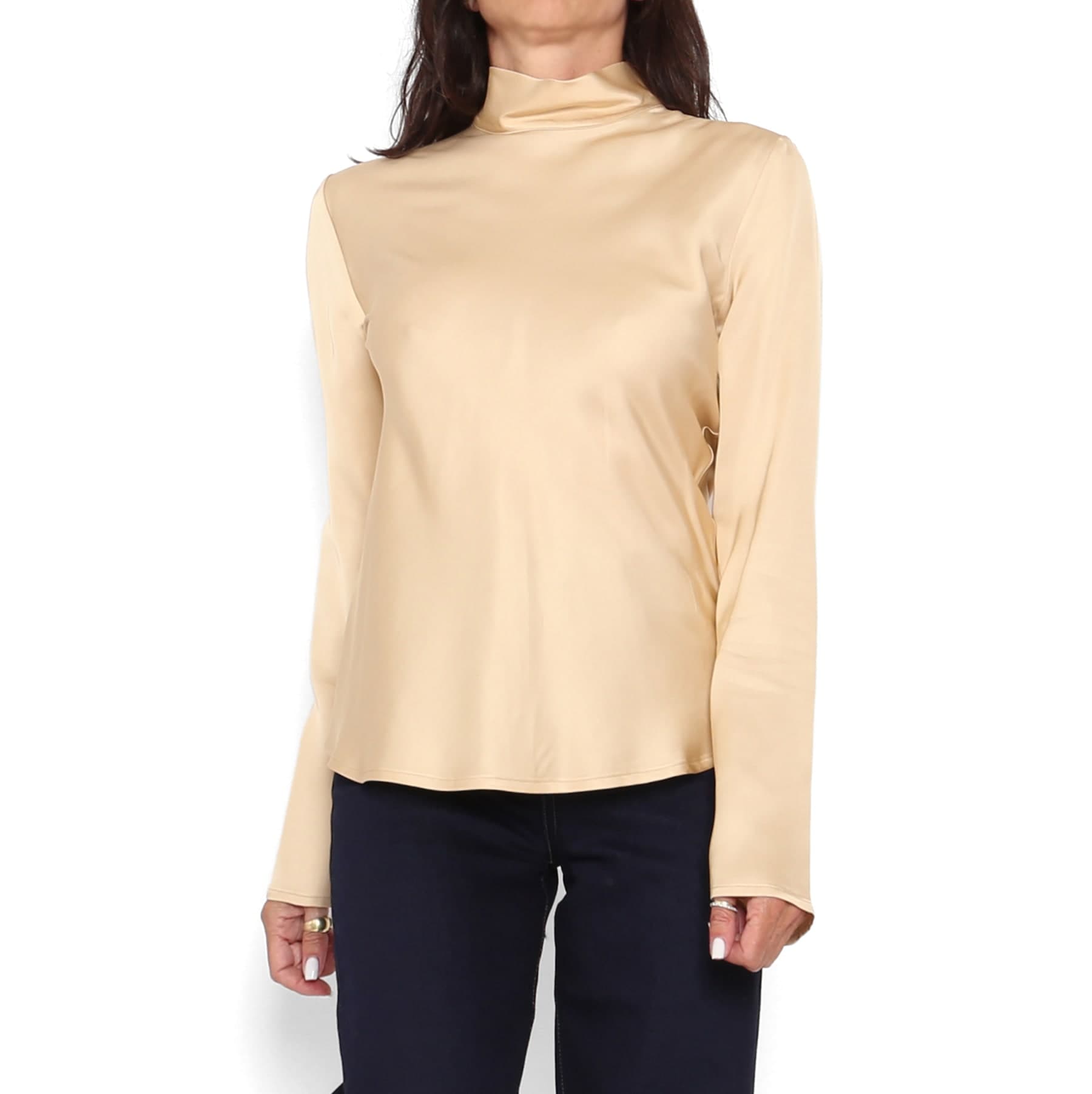 Blusa Cuello Alto Dorada
