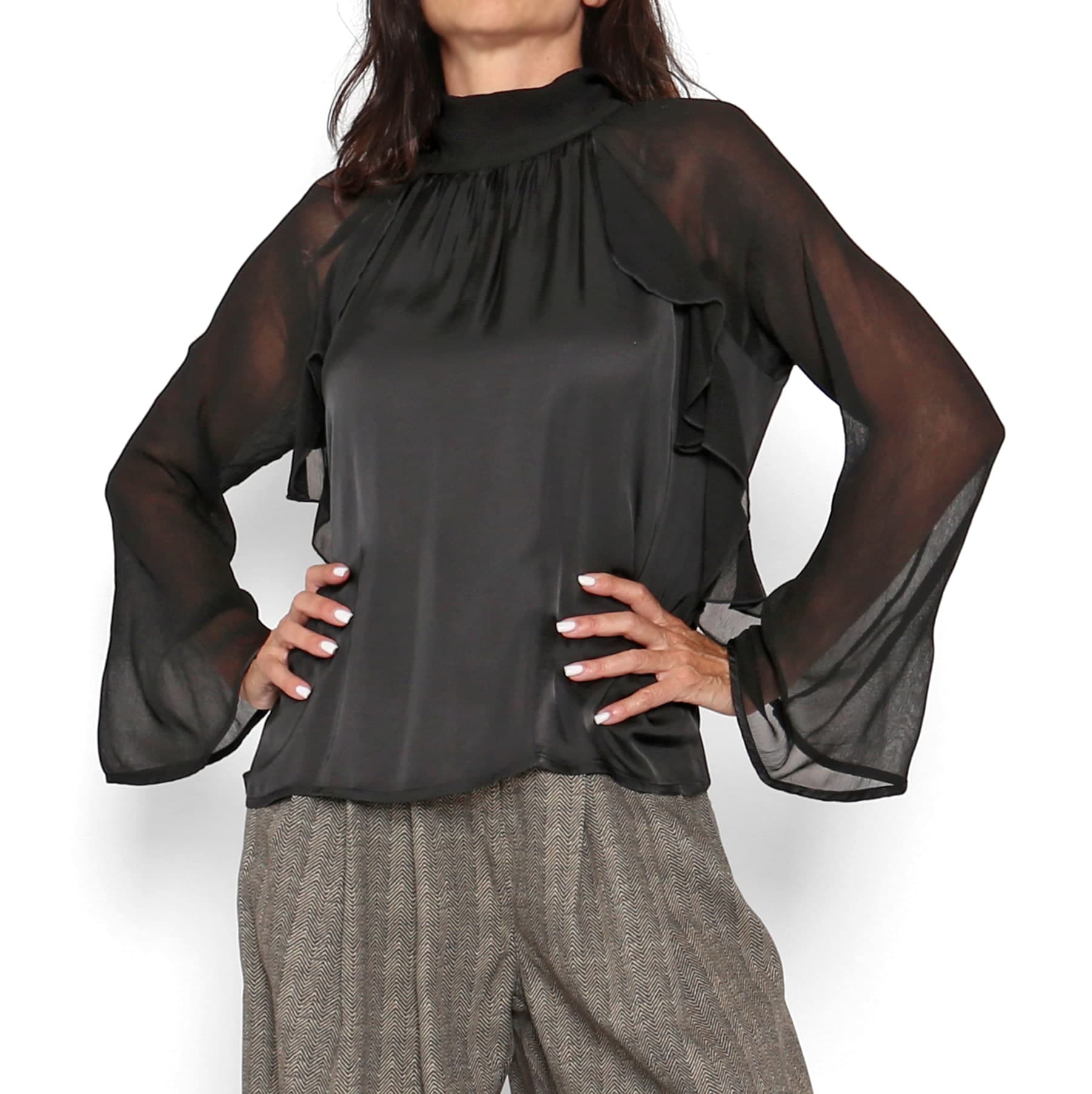 Blusa Volantes Negra