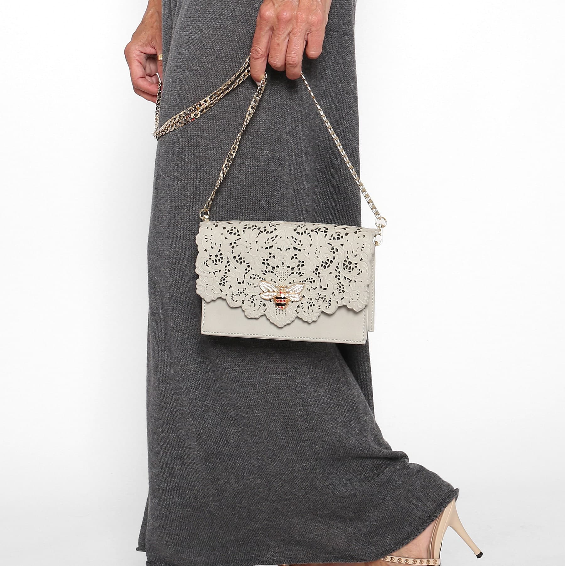 Bolso Labrado Gris