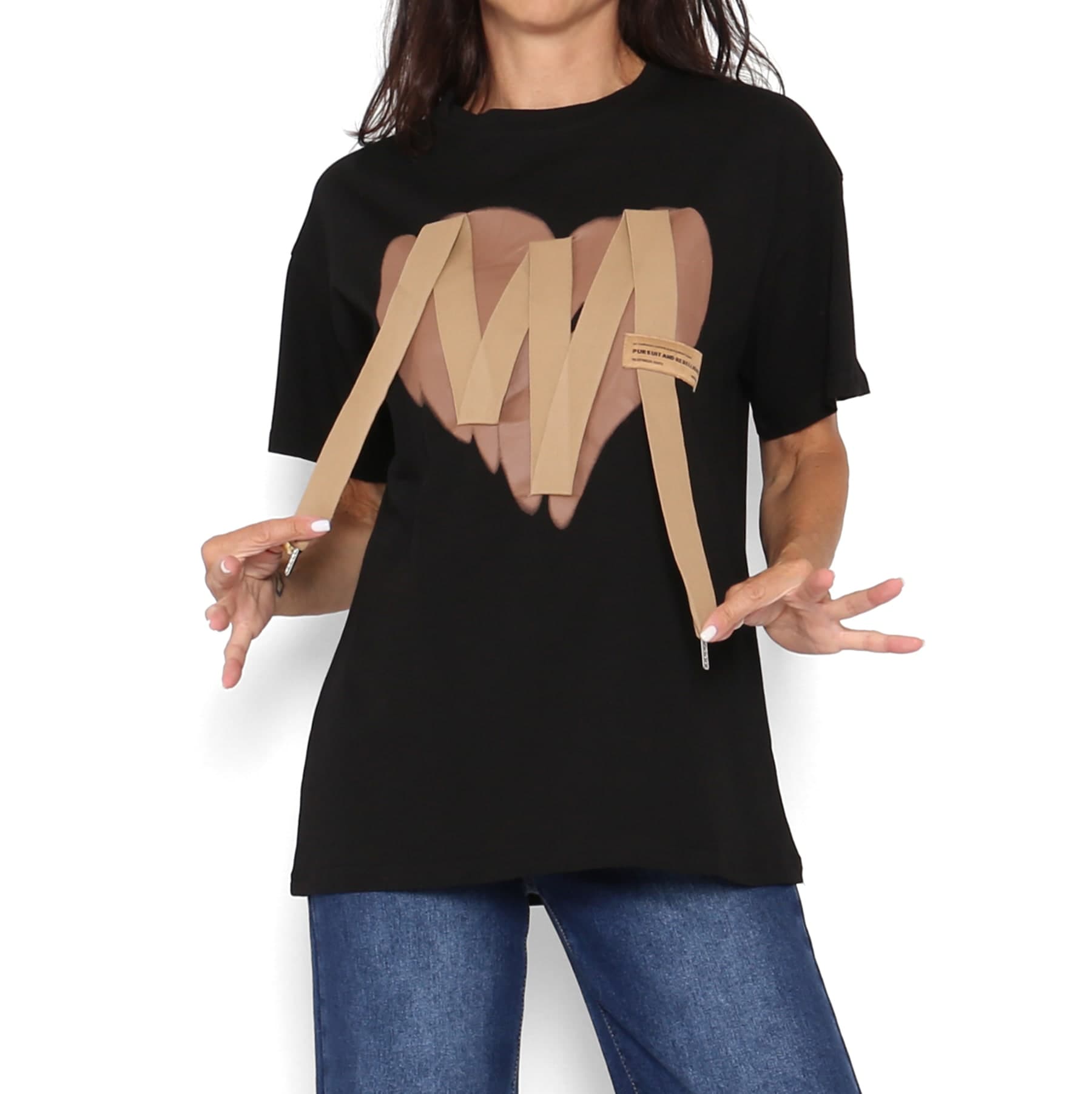 Camiseta Heart Negra
