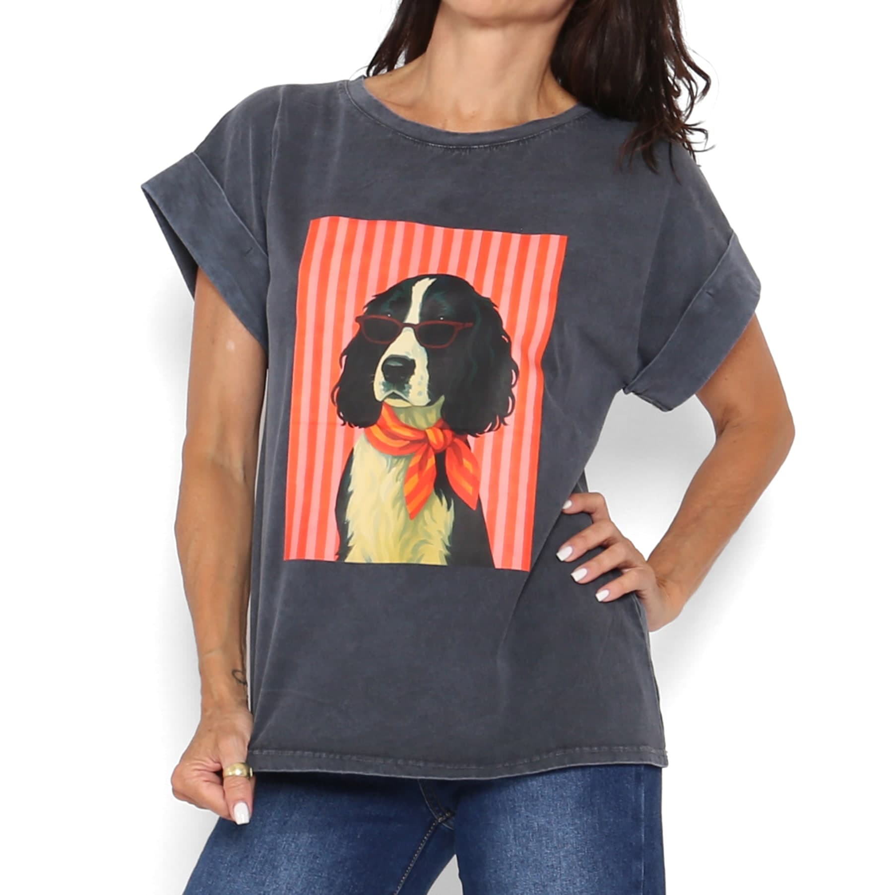 Camiseta Stylish Dog Negra
