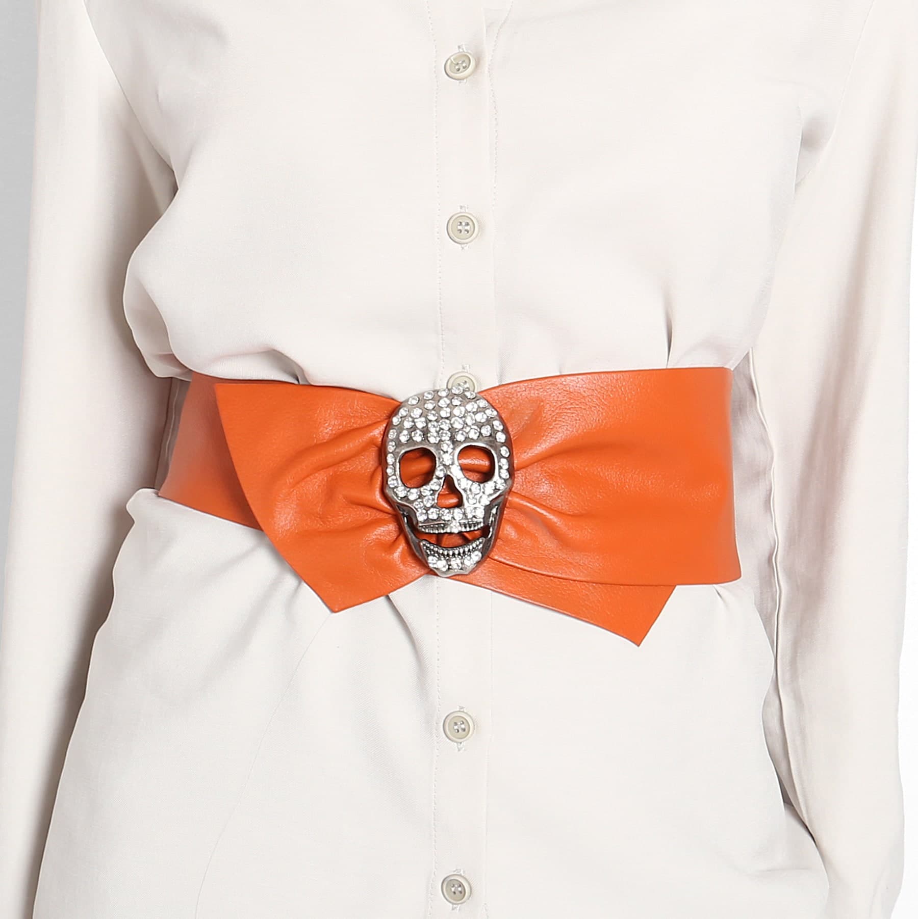 Cinturón Calavera Naranja