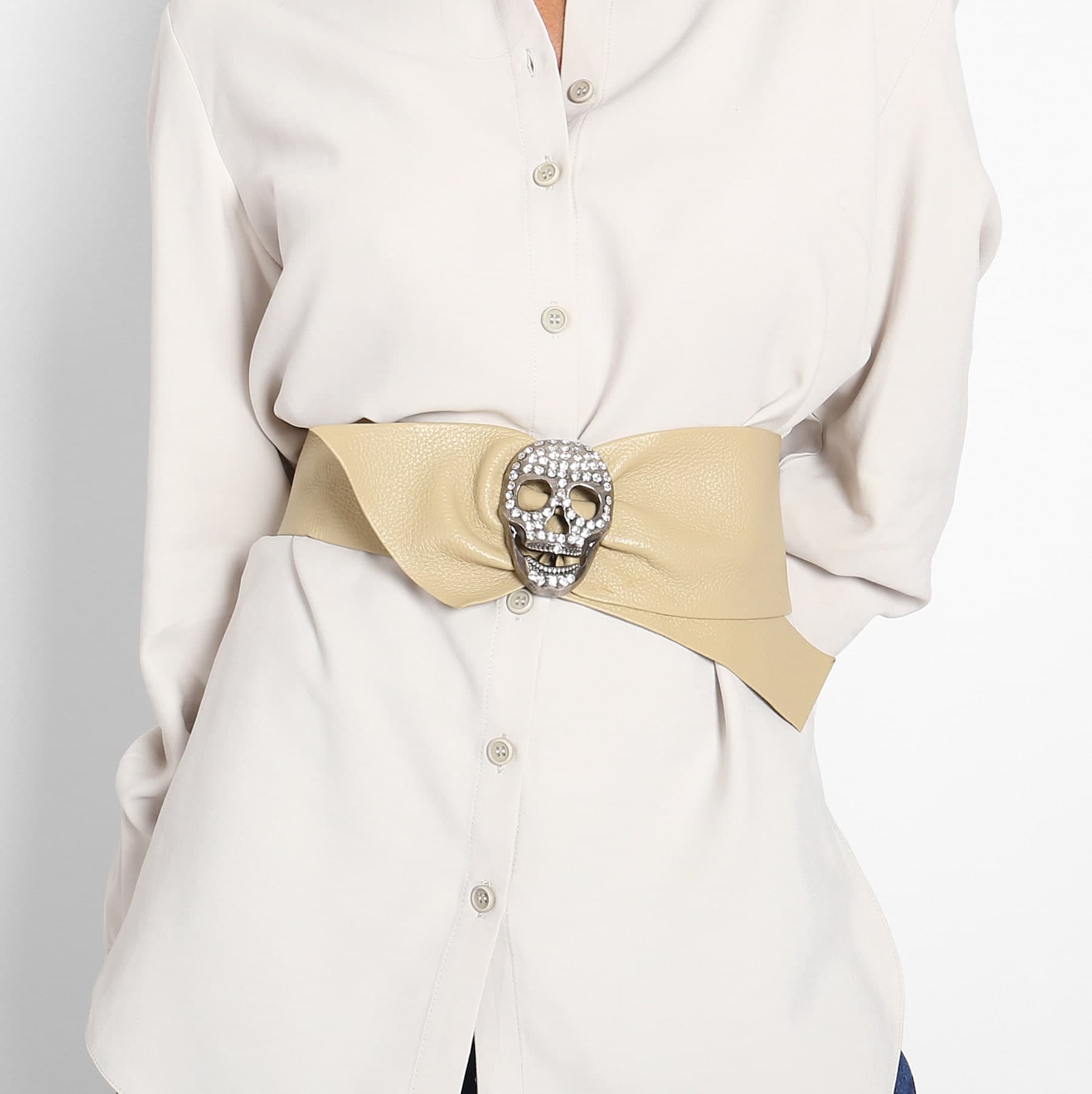 Cinturón Calavera Beige — foto 2