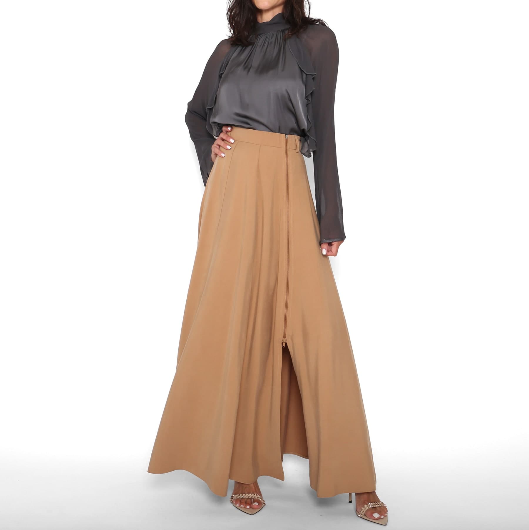 Falda Cremallera Camel — foto 2