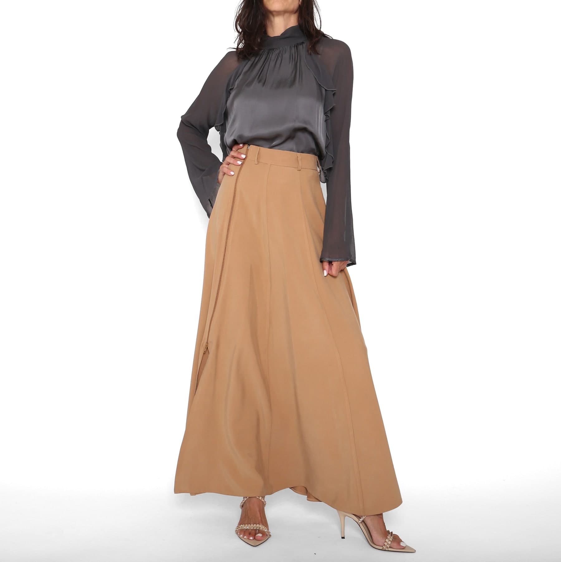 Falda Cremallera Camel — foto 3