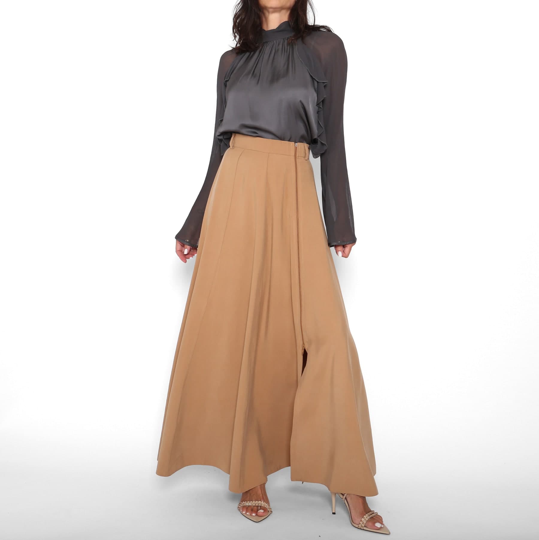 Falda Cremallera Camel — foto 4