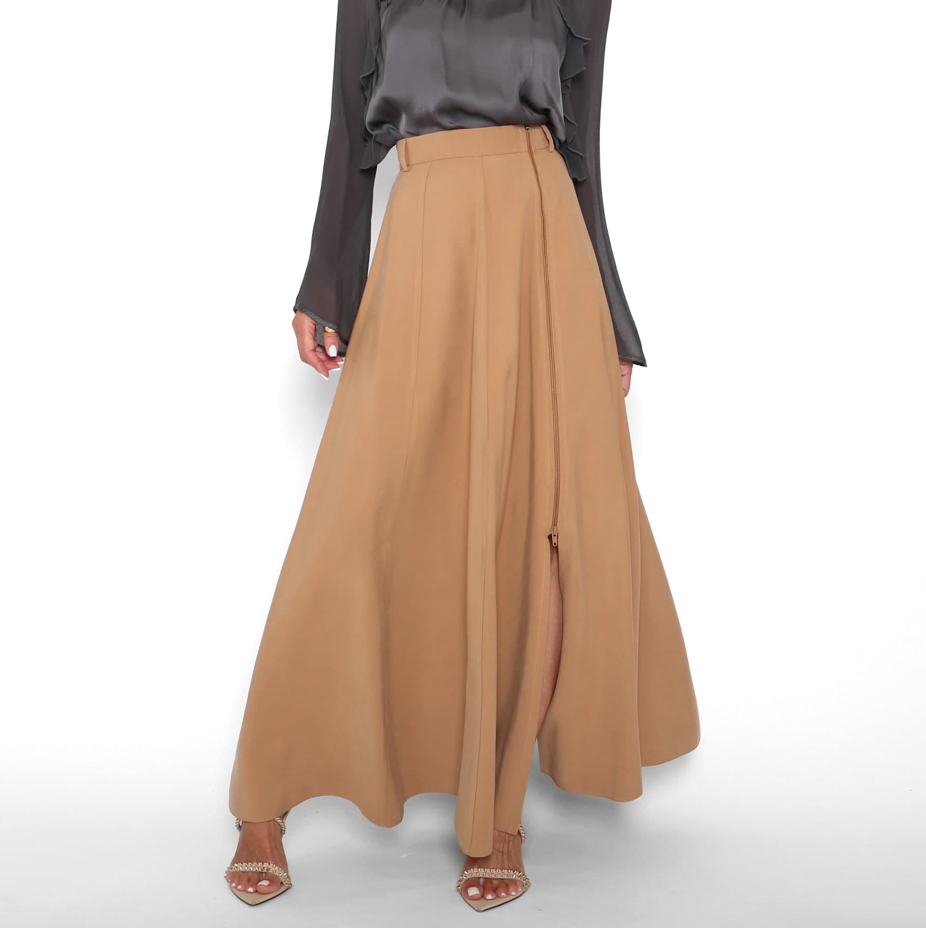 Falda Cremallera Camel