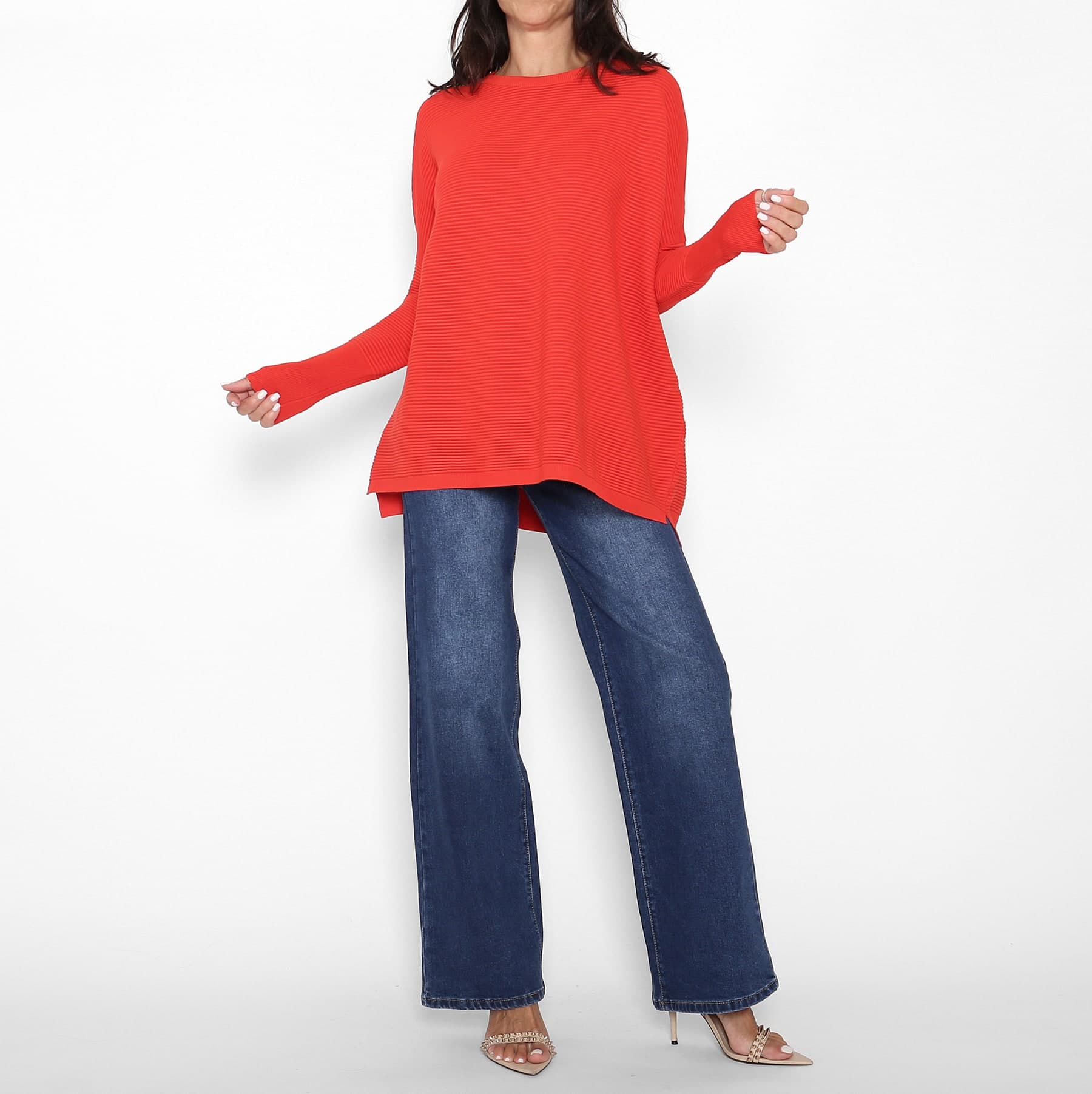 Jersey Canalé Oversize Naranja — foto 3