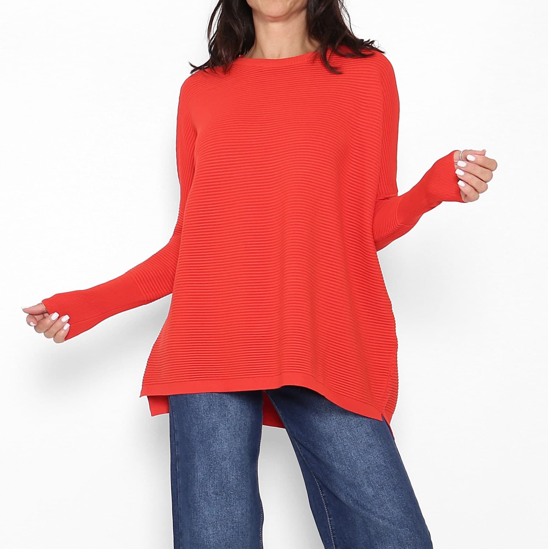 Jersey Canalé Oversize Naranja