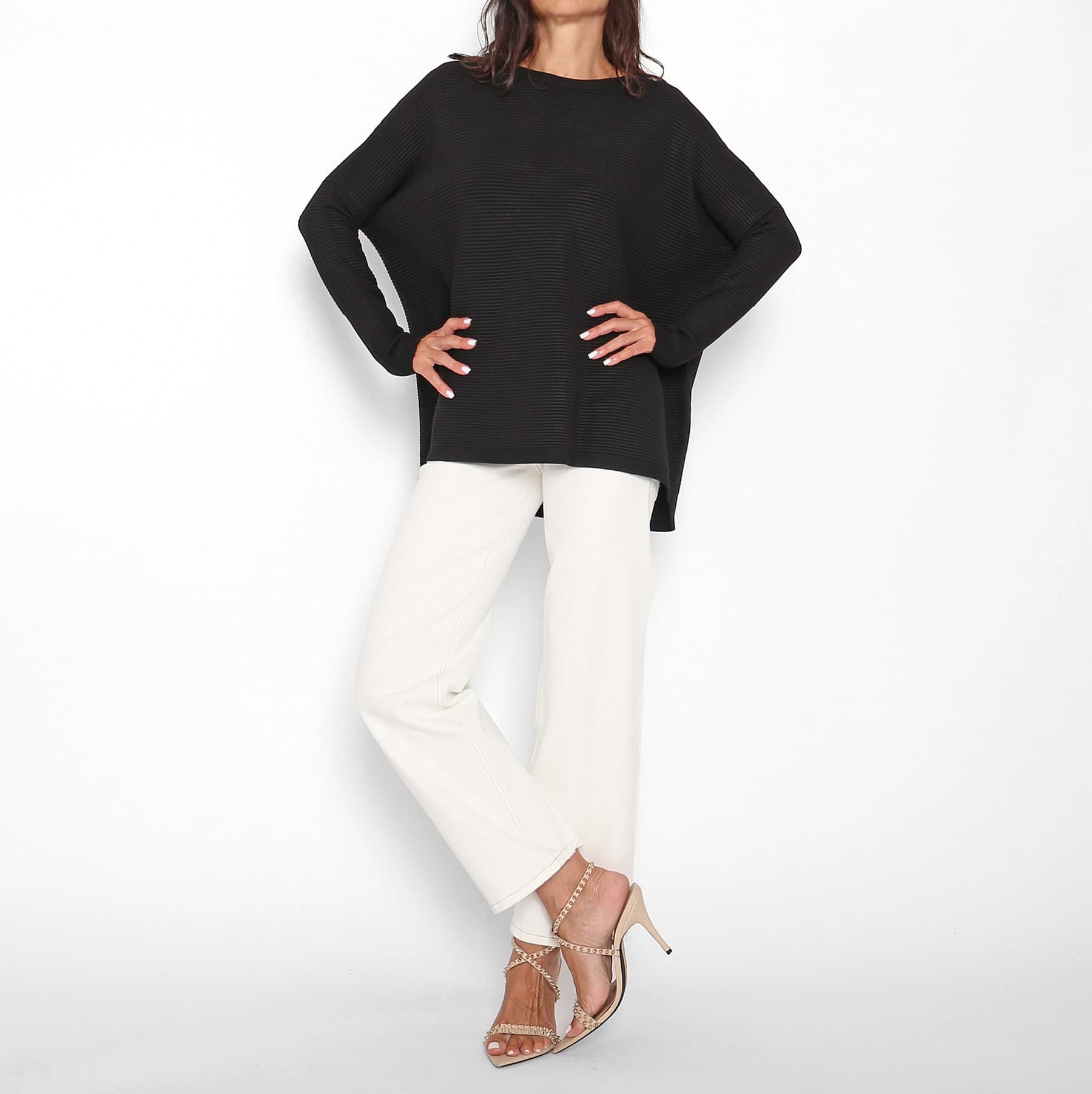 Jersey Canalé Oversize Negro — foto 3