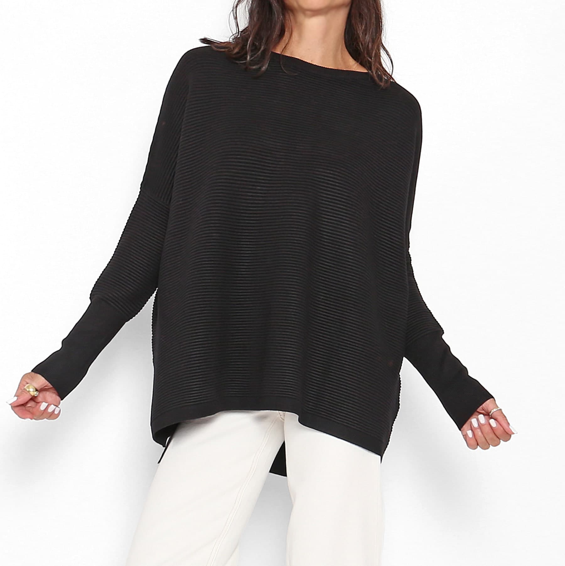 Jersey Canalé Oversize Negro