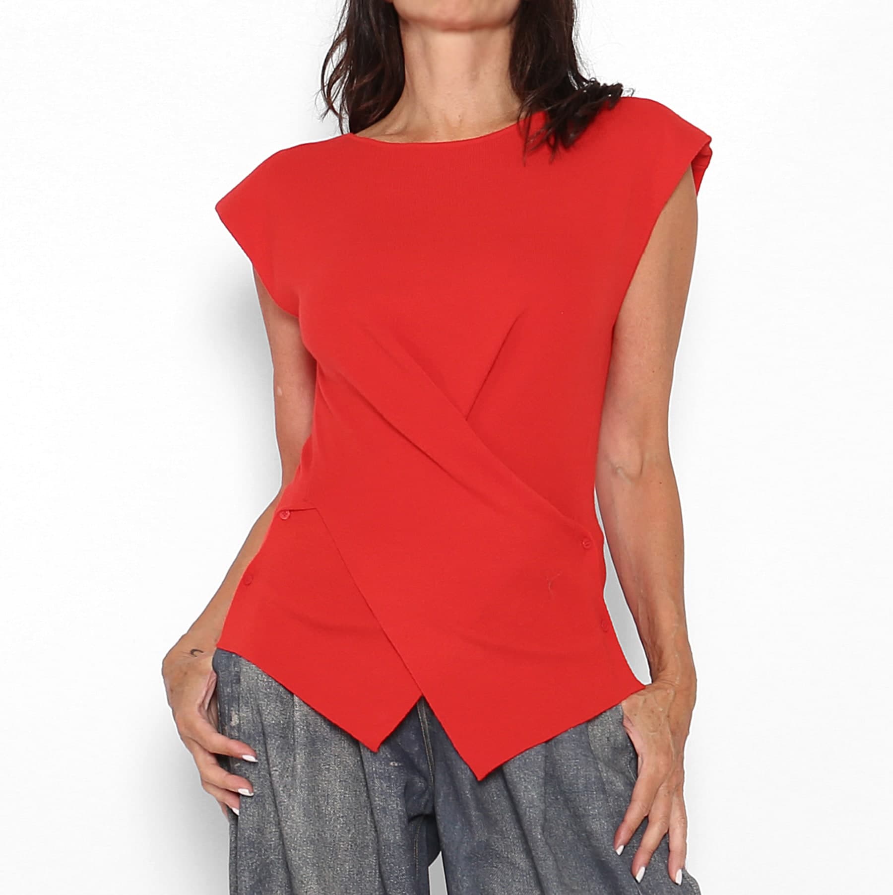 Jersey S/M Abotonado Rojo