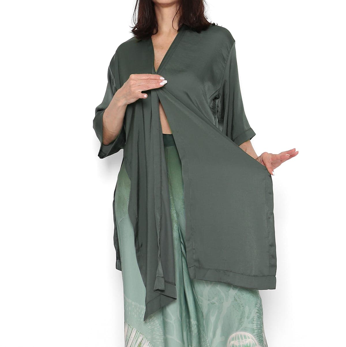 Kimono Satinado Verde