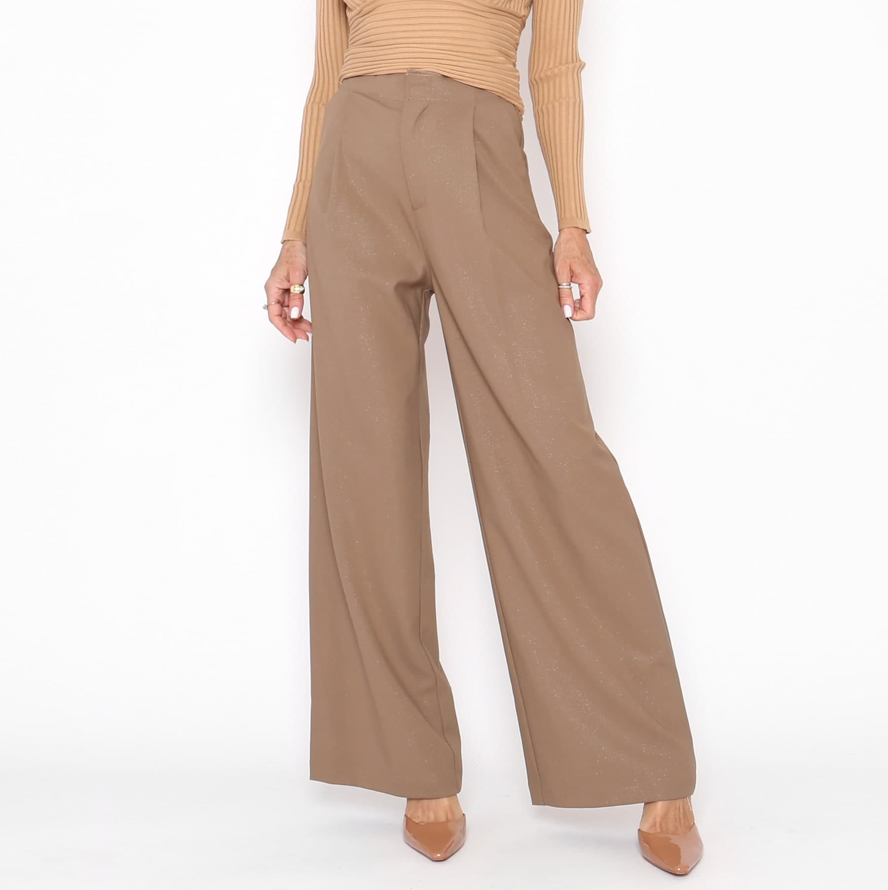 Pantalón Brillos Camel