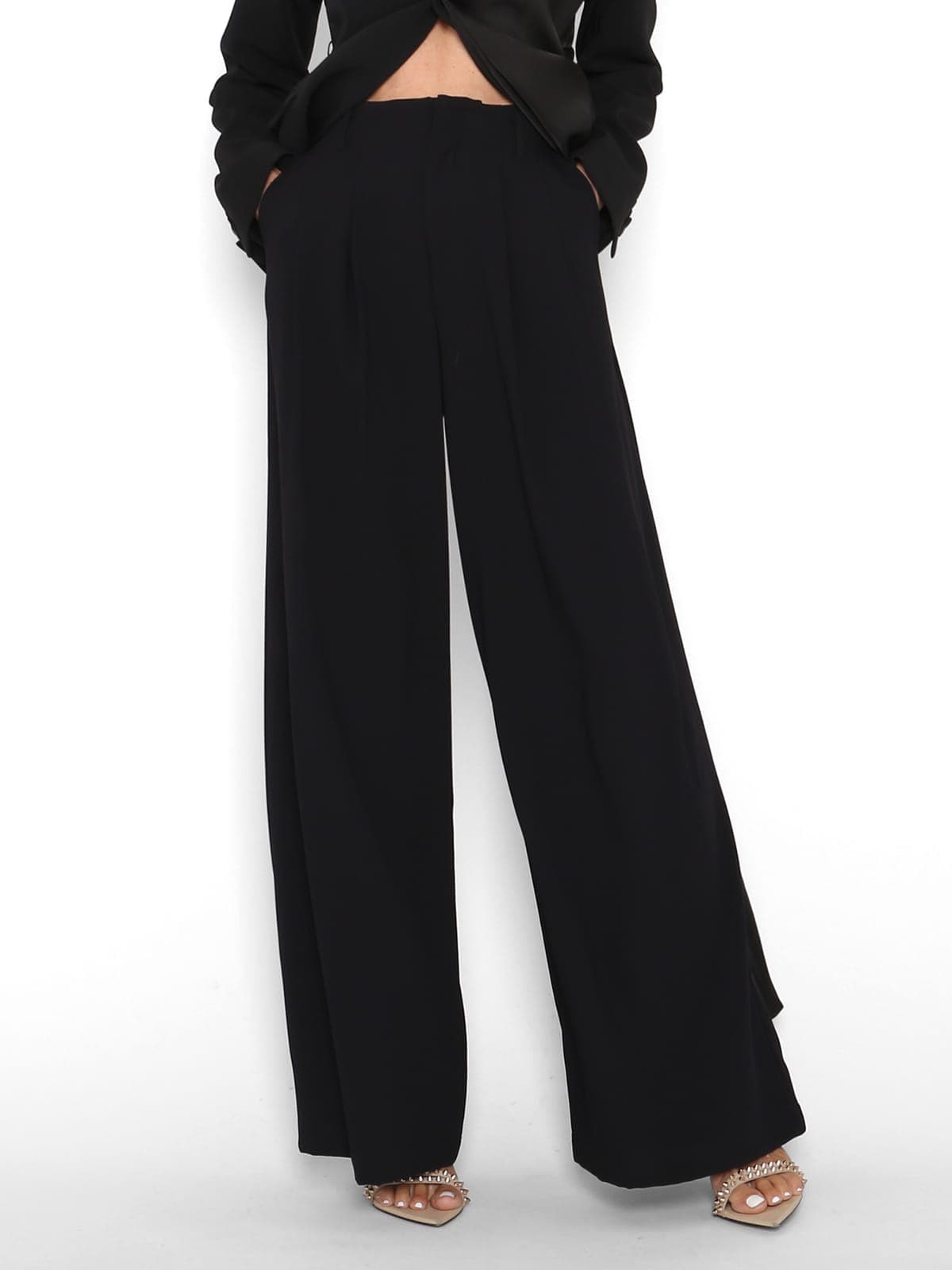 Pantalón Fluido Pinzas Negro