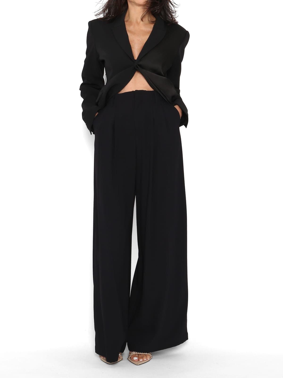 Pantalón Fluido Pinzas Negro — foto 3