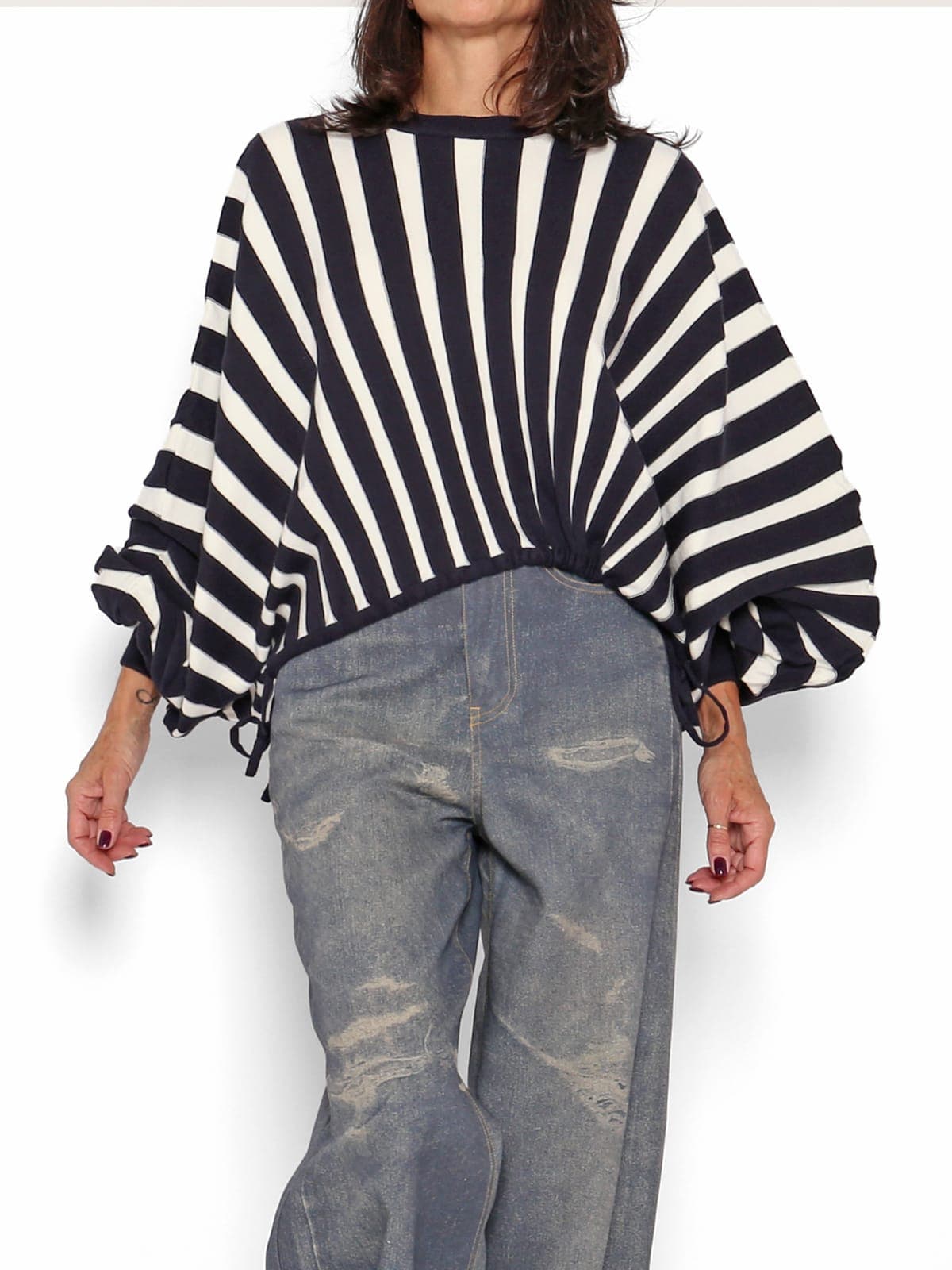 Jersey Poncho Rayas Azul Marino — foto 2