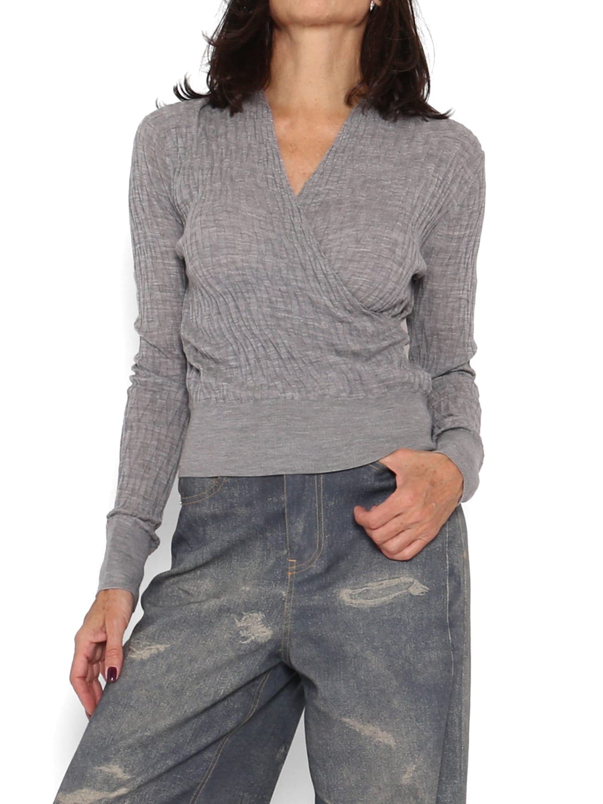 Jersey Punto Cruzado Gris