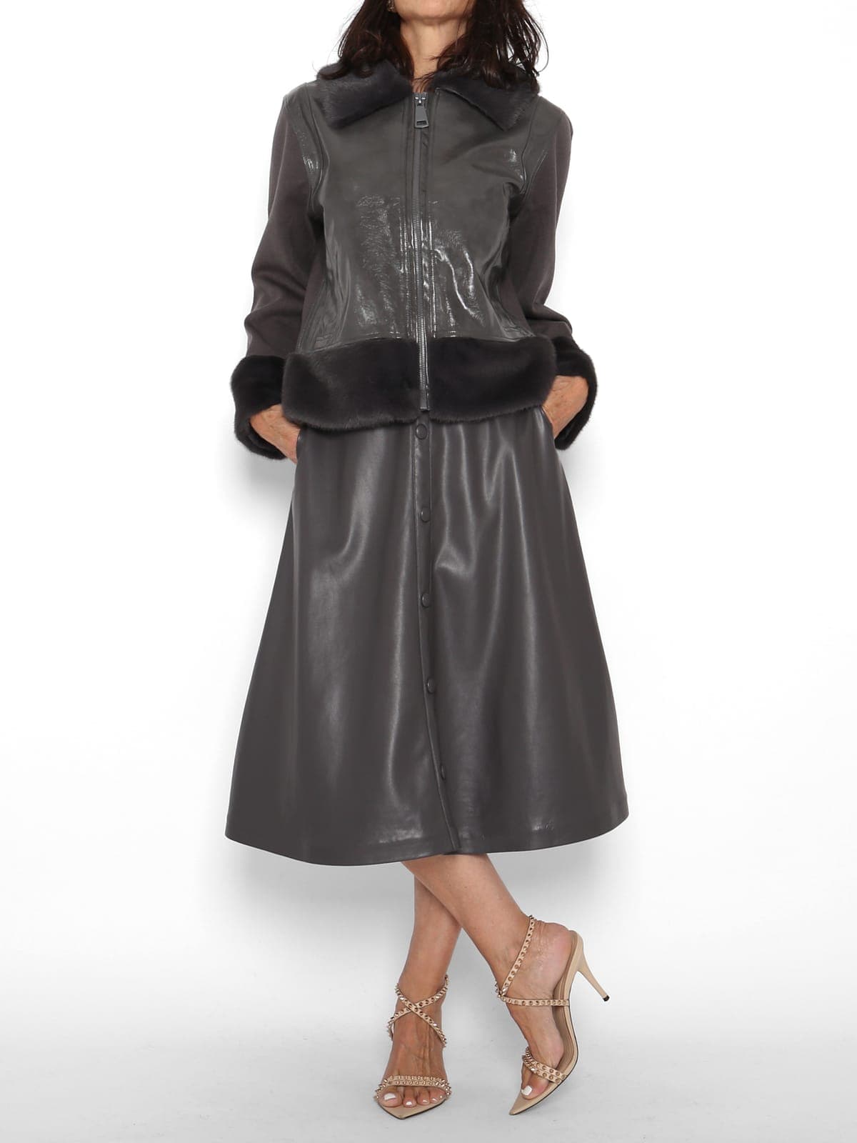 Falda Ecopiel Gris — foto 2