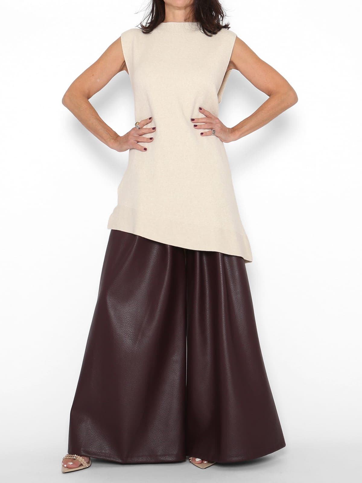 Chaleco Punto Oversize Marfil — foto 3