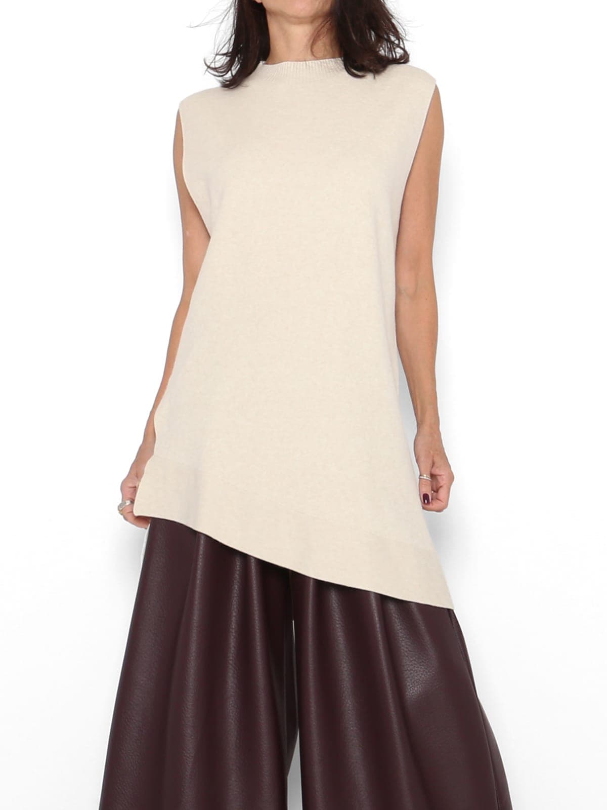 Chaleco Punto Oversize Marfil