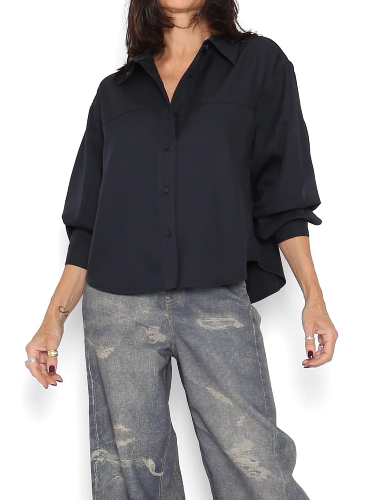 Camisa Satinada Antracita
