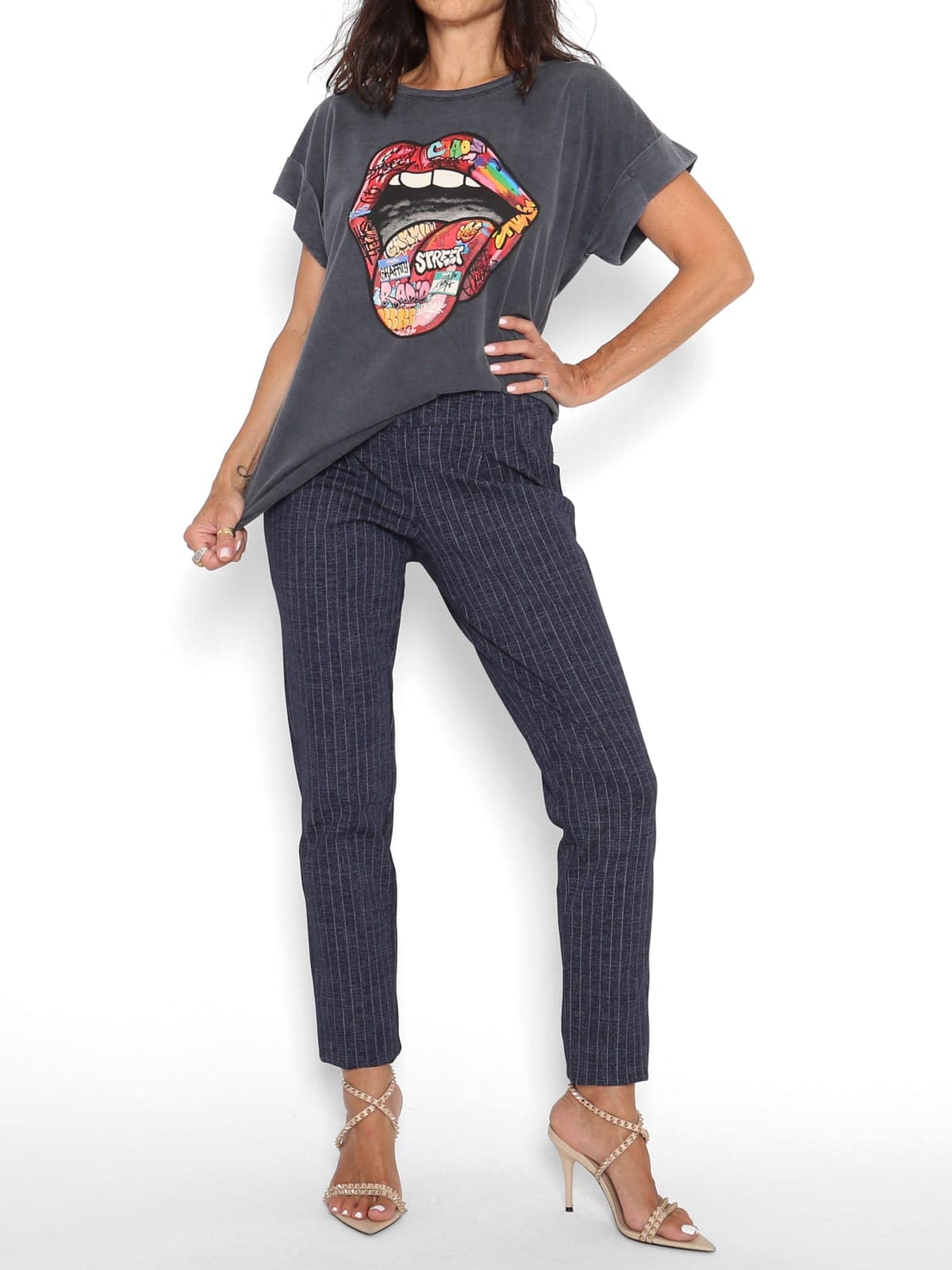 Camiseta Lips Negra — foto 2