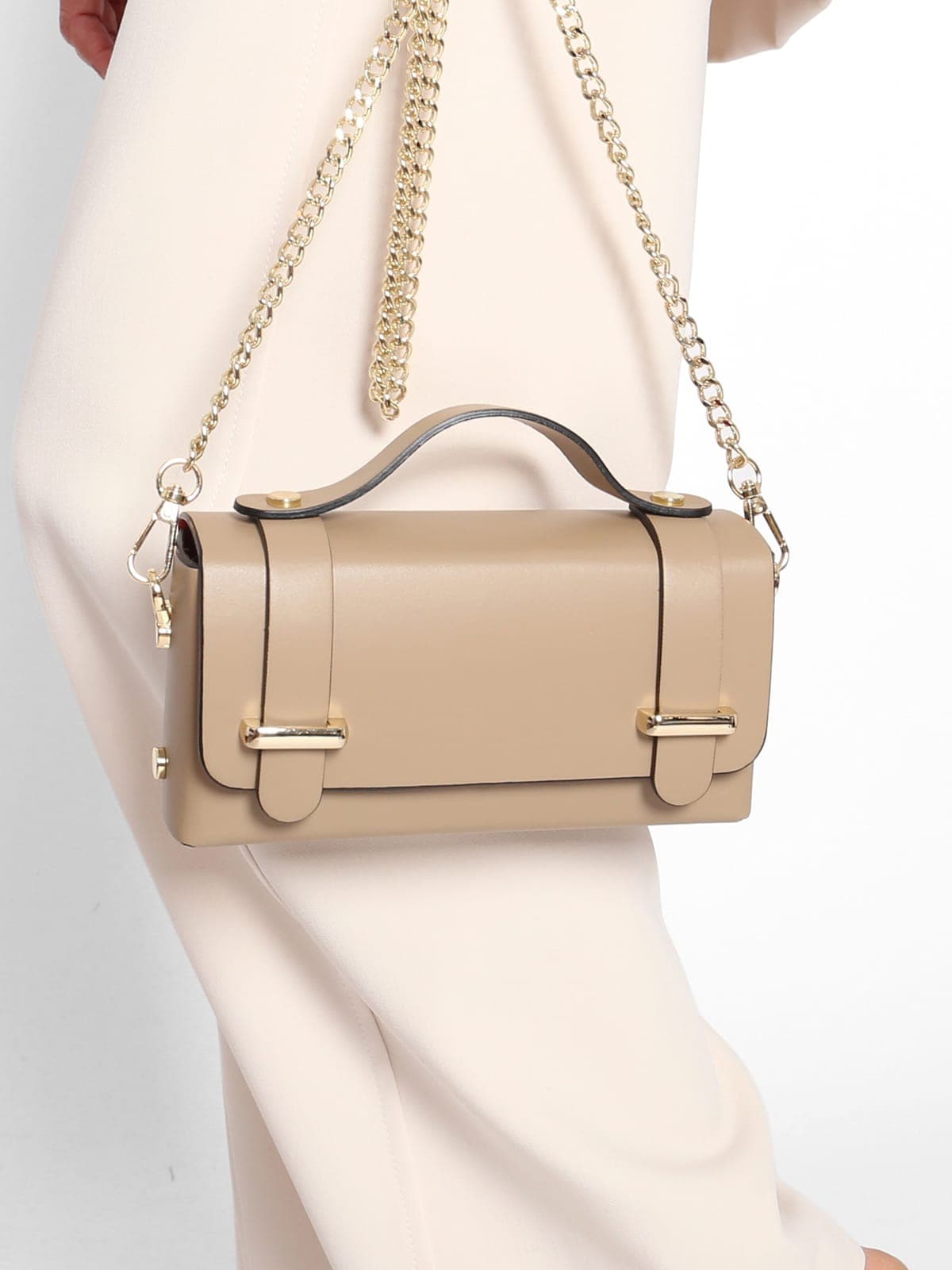 Bolso Mini Piel Beige