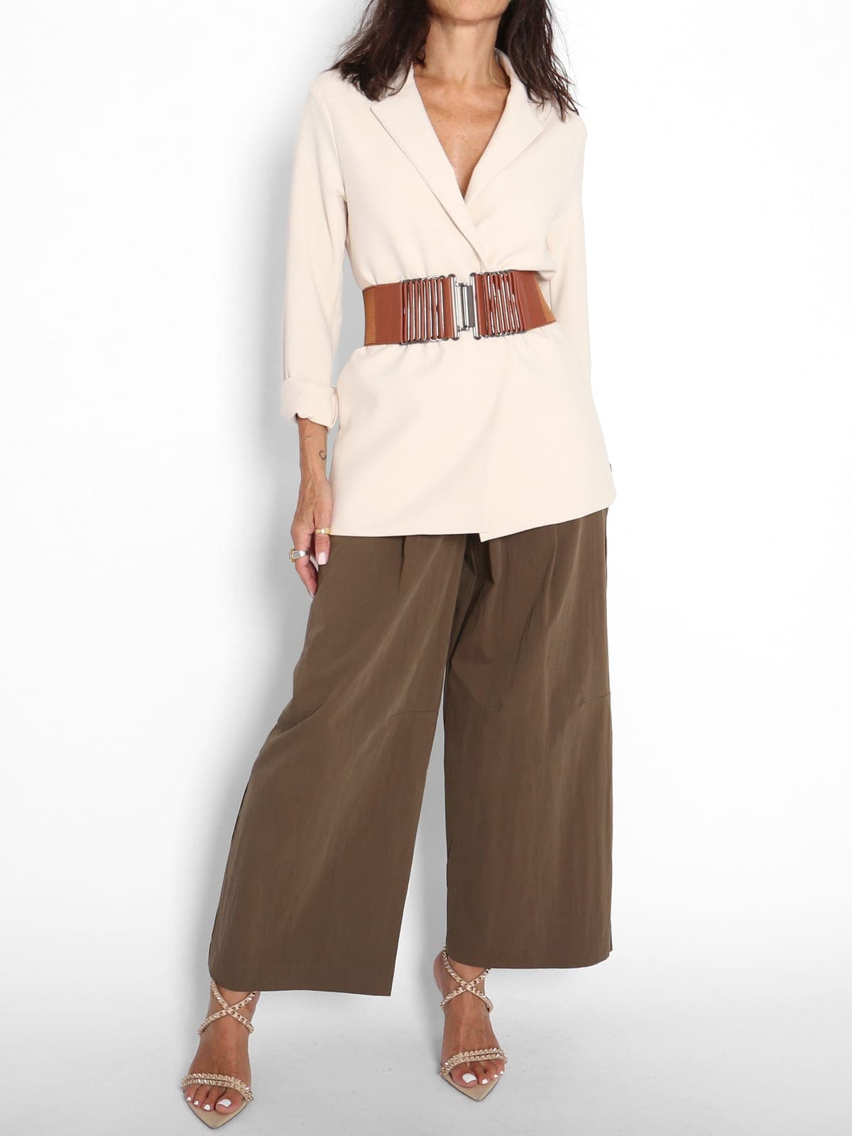 Cinturón Elástico Piel Camel — foto 2
