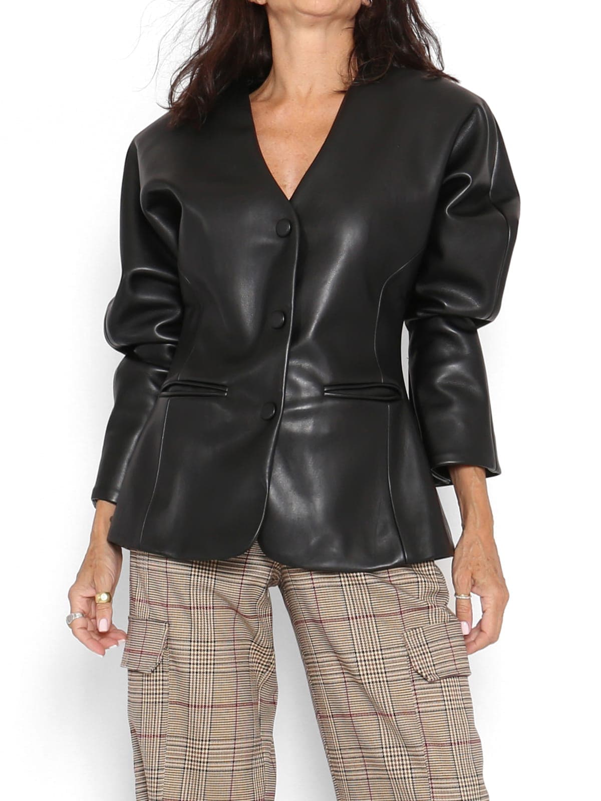 Chaqueta Piel Negra Entallada